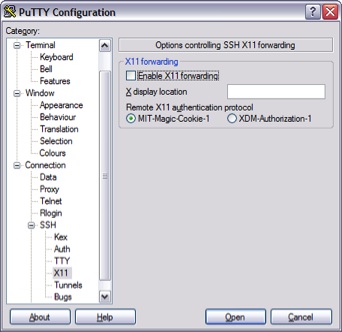screenshot of X11 section of
settings