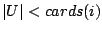 $ \vert U\vert < cards(i)$