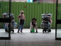 Umbrella vendors at Taipei station